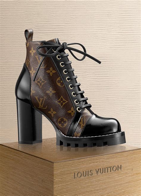 louis vuitton black boots with louis vuitton print on heel|louis vuitton black boots women.